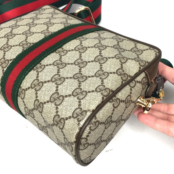 Authentic Gucci brown monogram coated canvas crossbody bag clutch - Picture 11 of 16